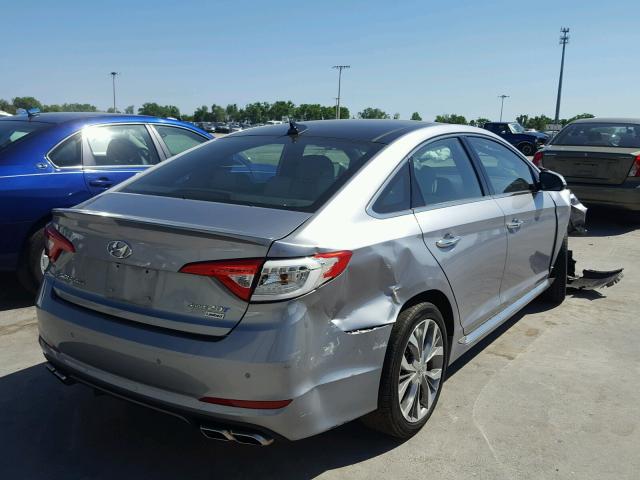 5NPE34AB7FH130311 - 2015 HYUNDAI SONATA SPO SILVER photo 4