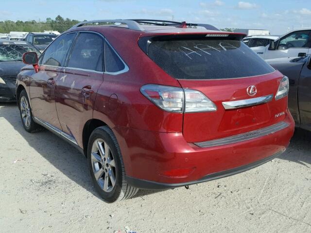 2T2ZK1BA5BC062592 - 2011 LEXUS RX 350 RED photo 3