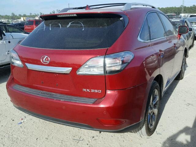 2T2ZK1BA5BC062592 - 2011 LEXUS RX 350 RED photo 4