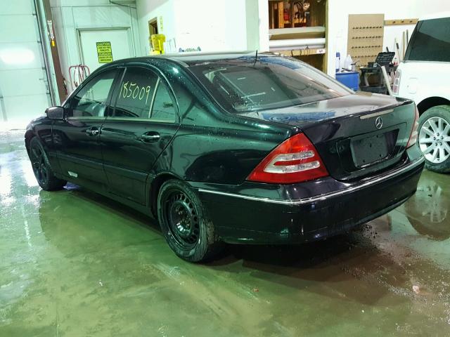 WDBRF64J02F237971 - 2002 MERCEDES-BENZ C 320 BLACK photo 3