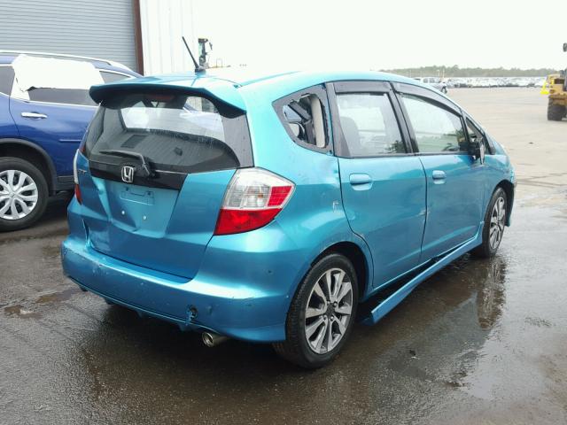 JHMGE8H53CC005760 - 2012 HONDA FIT SPORT TEAL photo 4