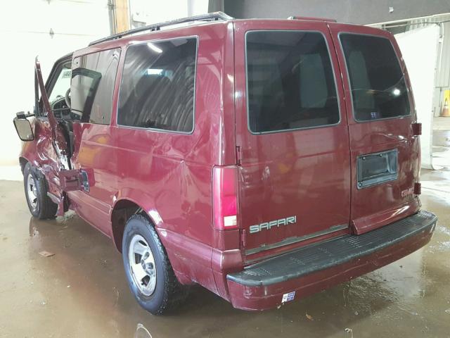 1GKDM19XX2B507625 - 2002 GMC SAFARI XT BURGUNDY photo 3