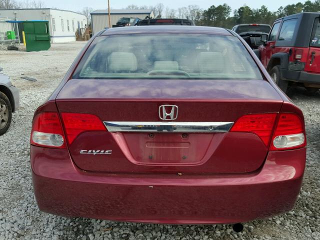 2HGFA1F59AH544298 - 2010 HONDA CIVIC LX BURGUNDY photo 9