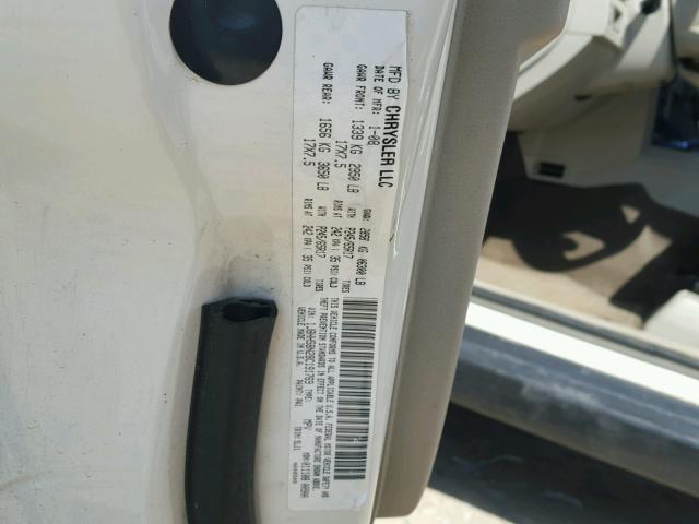 1J8HH58N28C191769 - 2008 JEEP COMMANDER WHITE photo 10