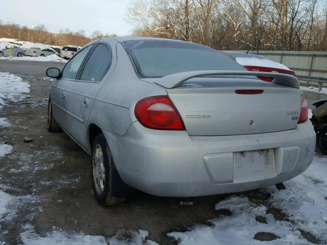 1B3ES56C14D502997 - 2004 DODGE NEON SXT SILVER photo 3