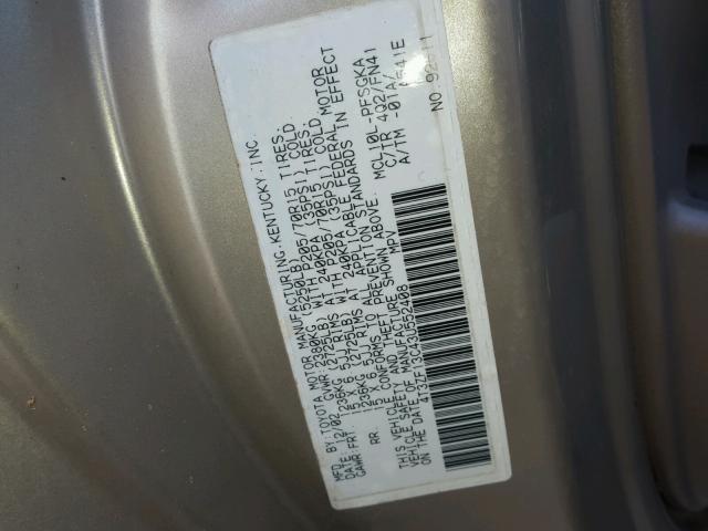 4T3ZF13C43U552408 - 2003 TOYOTA SIENNA LE GOLD photo 10