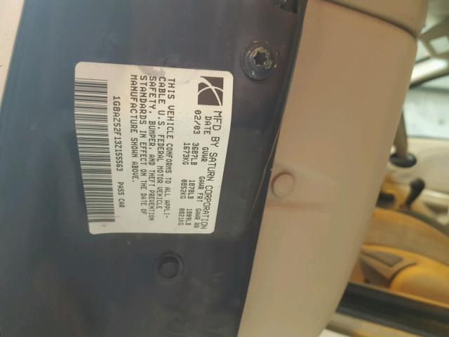 1G8AZ52F13Z155563 - 2003 SATURN ION LEVEL GOLD photo 10
