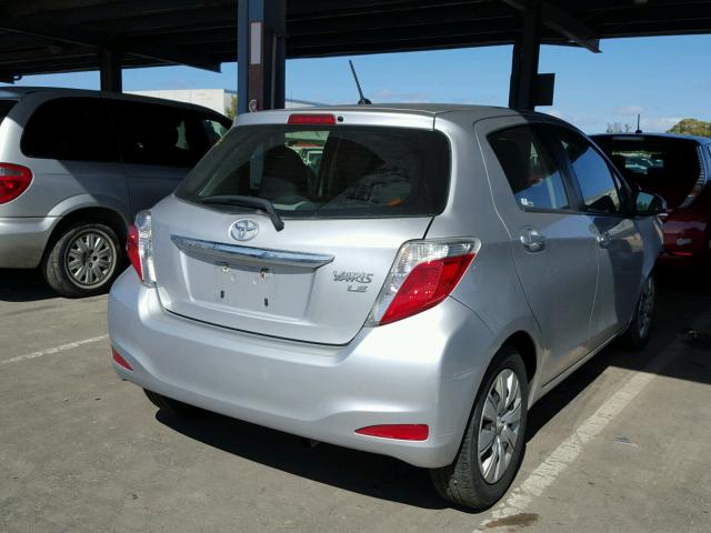 JTDKTUD34ED579277 - 2014 TOYOTA YARIS SILVER photo 4