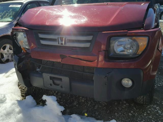 5J6YH28787L006771 - 2007 HONDA ELEMENT EX MAROON photo 9