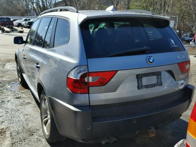 WBXPA93425WD19425 - 2005 BMW X3 3.0I SILVER photo 3