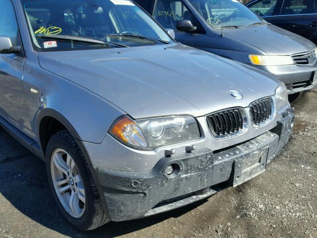WBXPA93425WD19425 - 2005 BMW X3 3.0I SILVER photo 9