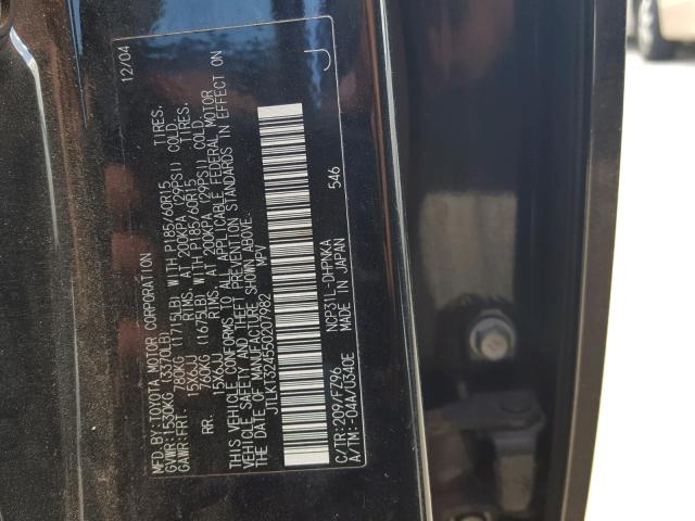 JTLKT324550207982 - 2005 TOYOTA SCION XB BLACK photo 10