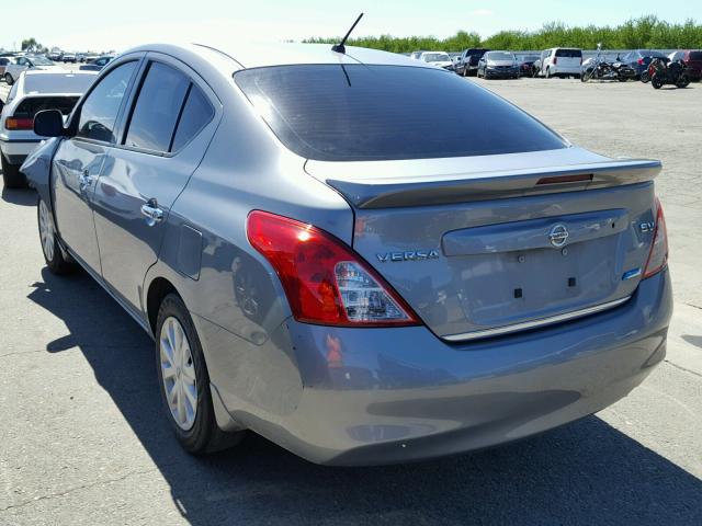 3N1CN7AP6EL862462 - 2014 NISSAN VERSA S SILVER photo 3