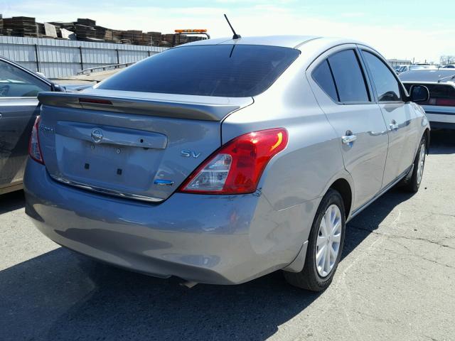 3N1CN7AP6EL862462 - 2014 NISSAN VERSA S SILVER photo 4