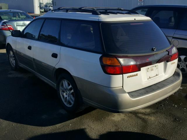 4S3BH675337629981 - 2003 SUBARU LEGACY OUT WHITE photo 3