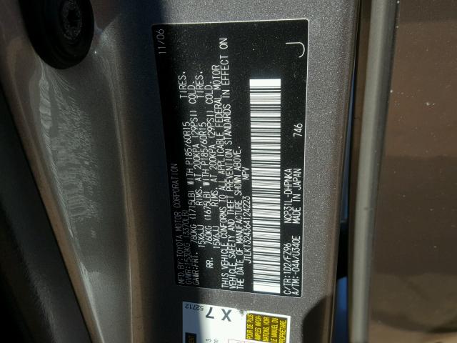 JTLKT324364124223 - 2006 TOYOTA SCION XB SILVER photo 10