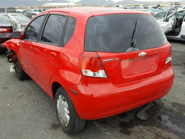 KL1TD66616B671696 - 2006 CHEVROLET AVEO BASE Կարմիր լուսանկար 3