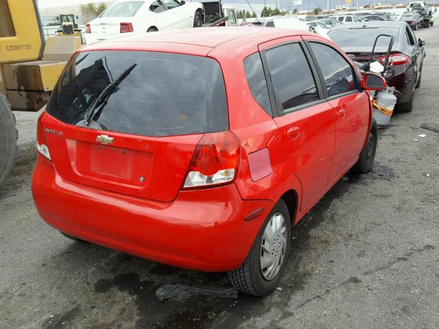 KL1TD66616B671696 - 2006 CHEVROLET AVEO BASE Կարմիր լուսանկար 4