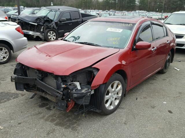 1N4BA41E27C825804 - 2007 NISSAN MAXIMA SE RED photo 2