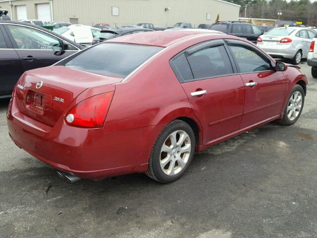 1N4BA41E27C825804 - 2007 NISSAN MAXIMA SE RED photo 4