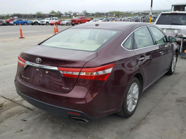 4T1BK1EB4FU153934 - 2015 TOYOTA AVALON XLE MAROON photo 4