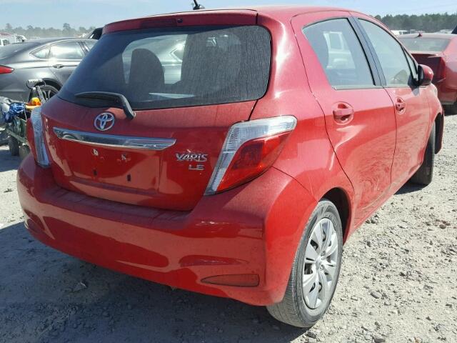 VNKKTUD30EA007938 - 2014 TOYOTA YARIS RED photo 4