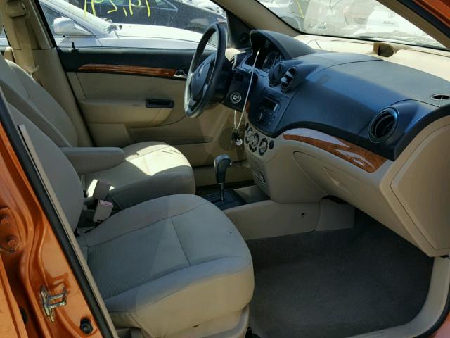 KL1TD56697B058902 - 2007 CHEVROLET AVEO BASE Qızıl foto 5