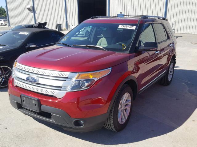 1FM5K8D80DGC52709 - 2013 FORD EXPLORER X RED photo 2