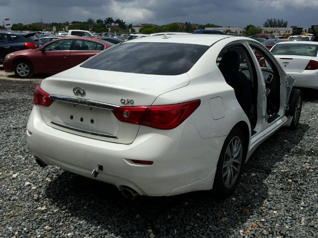 JN1BV7AP6FM357296 - 2015 INFINITI Q50 WHITE photo 4