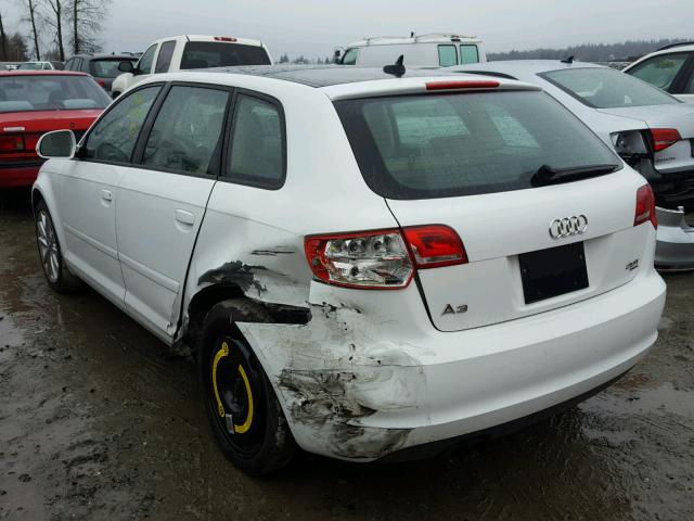 WAUKF78P19A009232 - 2009 AUDI A3 2.0T QU WHITE photo 3