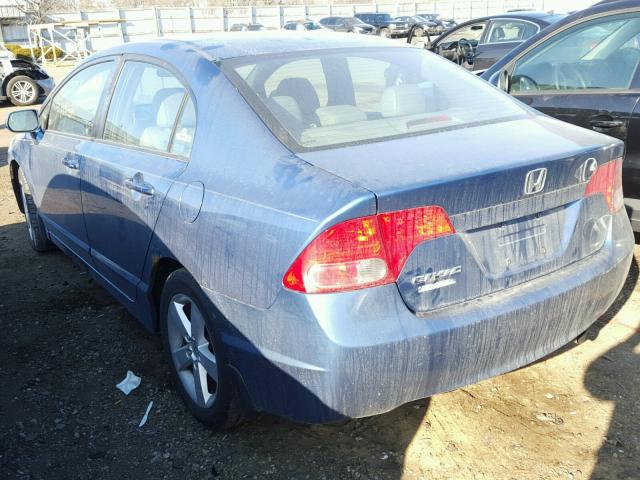 1HGFA16908L102560 - 2008 HONDA CIVIC EXL BLUE photo 3