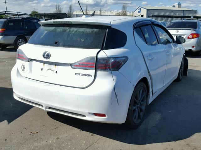 JTHKD5BH0D2134643 - 2013 LEXUS CT 200 WHITE photo 4