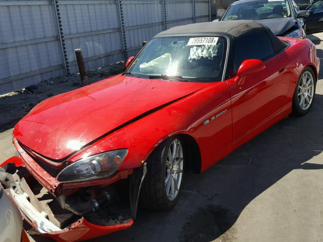 JHMAP21455S001734 - 2005 HONDA S2000 RED photo 2