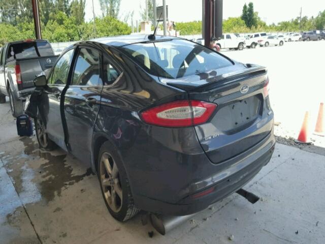 3FA6P0HR2DR271548 - 2013 FORD FUSION SE BLACK photo 3