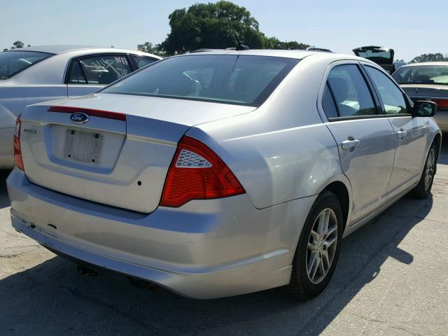 3FAHP0GA8CR148386 - 2012 FORD FUSION S SILVER photo 4