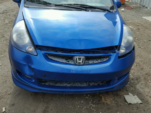 JHMGD38677S047794 - 2007 HONDA FIT S BLUE photo 9