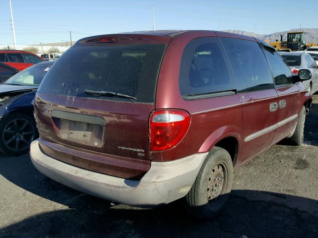 1C4GJ15B72B564196 - 2002 CHRYSLER VOYAGER EC BURGUNDY photo 4