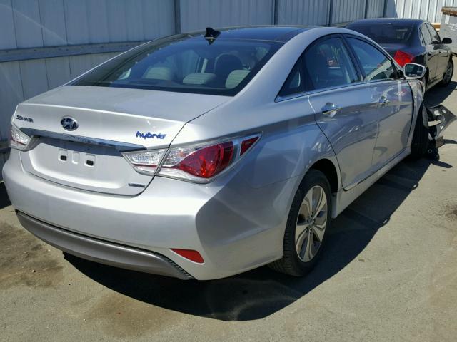 KMHEC4A49EA109110 - 2014 HYUNDAI SONATA HYB SILVER photo 4