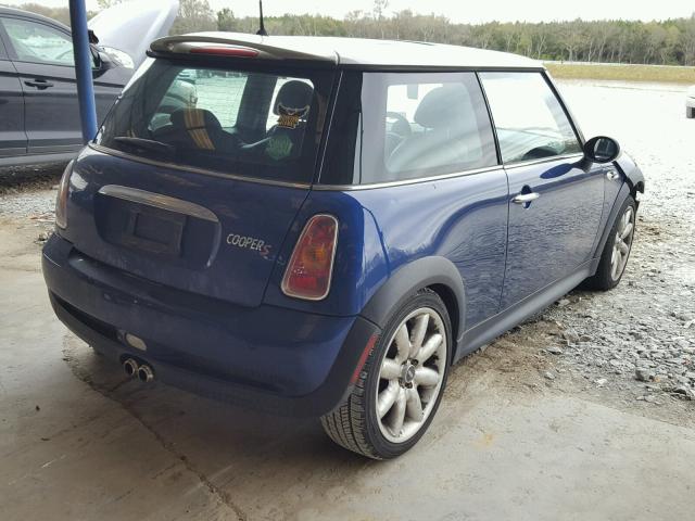 WMWRE33414TD76042 - 2004 MINI COOPER S BLUE photo 4