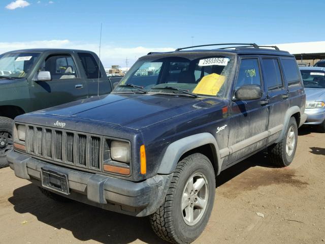 1J4FJ68S0WL207473 - 1998 JEEP CHEROKEE S BLUE photo 2