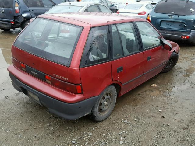 2C1MR6463N6722115 - 1992 GEO METRO BASE RED photo 4