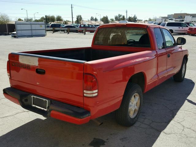 1B7GL23X1VS102185 - 1997 DODGE DAKOTA RED photo 4