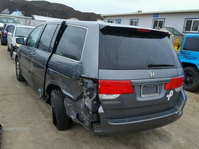 5FNRL3H28AB065526 - 2010 HONDA ODYSSEY LX GRAY photo 3