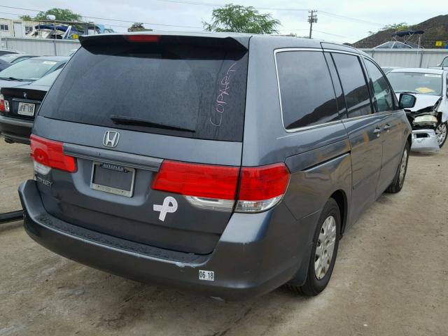 5FNRL3H28AB065526 - 2010 HONDA ODYSSEY LX GRAY photo 4