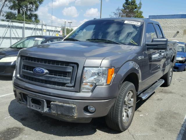 1FTFX1CF7DFB29321 - 2013 FORD F150 SUPER GRAY photo 2