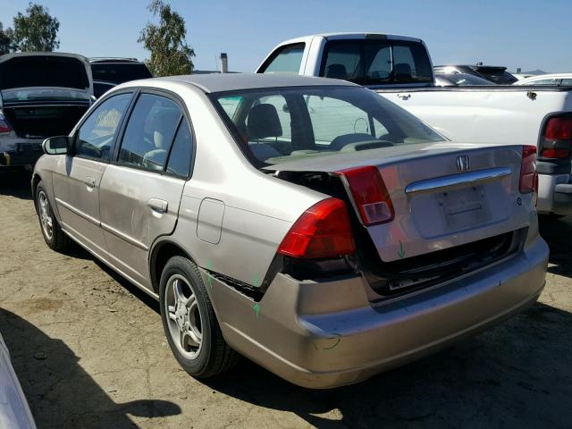 1HGES26751L010640 - 2001 HONDA CIVIC EX TAN photo 3