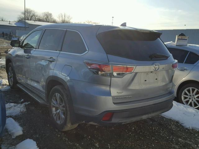 5TDJKRFH7FS110890 - 2015 TOYOTA HIGHLANDER SILVER photo 3