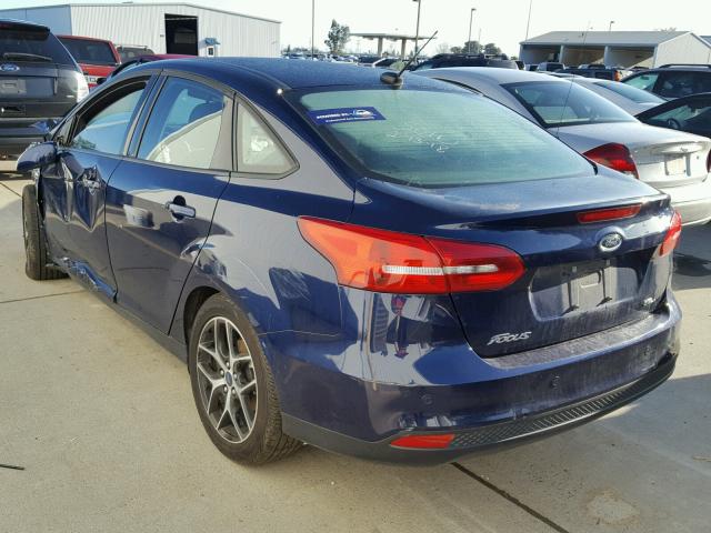 1FADP3H2XHL206639 - 2017 FORD FOCUS SEL BLUE photo 3