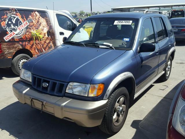 KNDJB723125163552 - 2002 KIA SPORTAGE BLUE photo 2