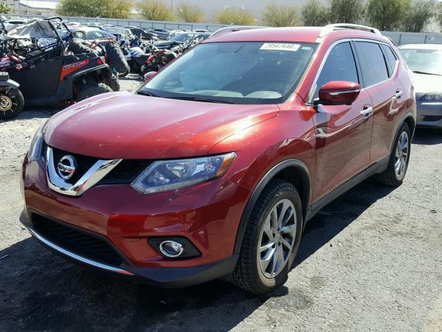 5N1AT2MT1EC775338 - 2014 NISSAN ROGUE S RED photo 2